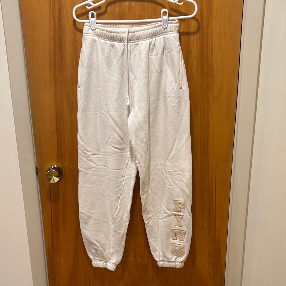 PINK Victoria's Secret White Joggers